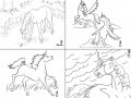 four_horse_linearts_by_meihua.jpg